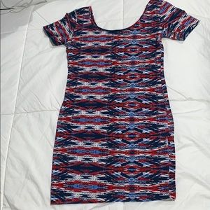 Blue red and white dress